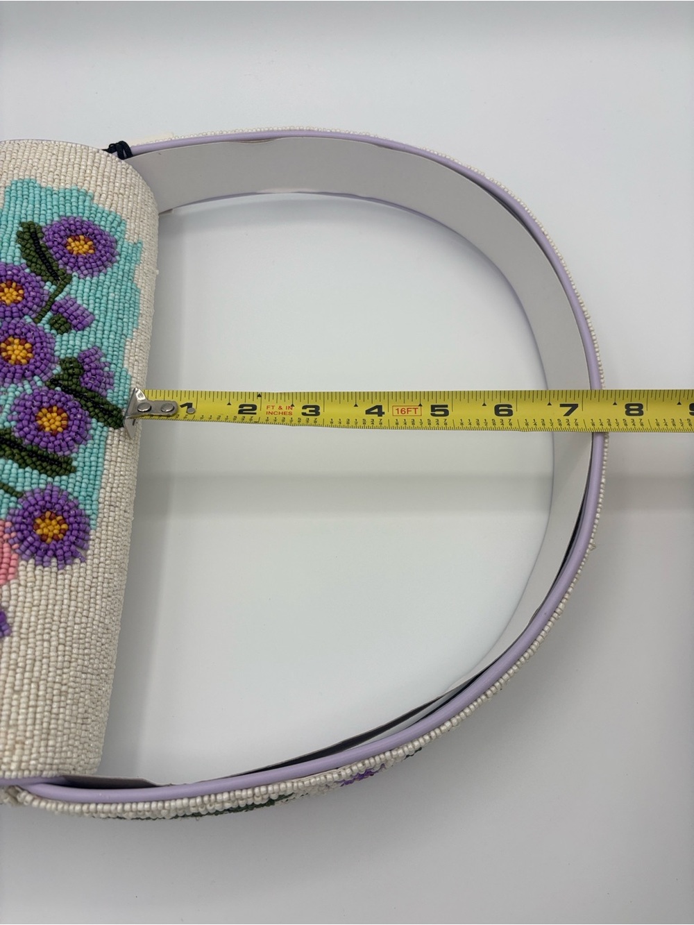 STAUD Tommy Beaded California Aster Shoulder Bag - Lavender, Blue, Pink & Green - Picture 14 of 14
